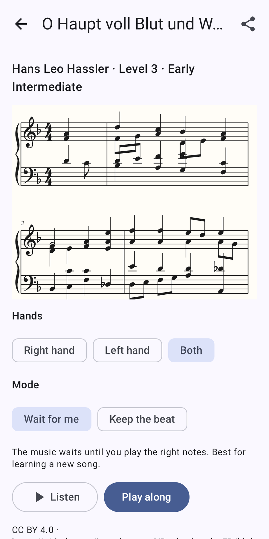 A Bach chorale arranged for two hands